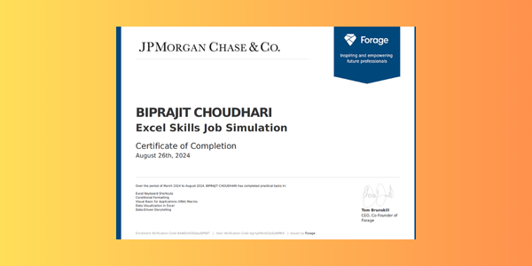 JPMorgan Excel Skills Certificate