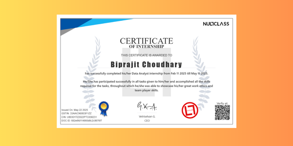 NullClass Internship Certificate