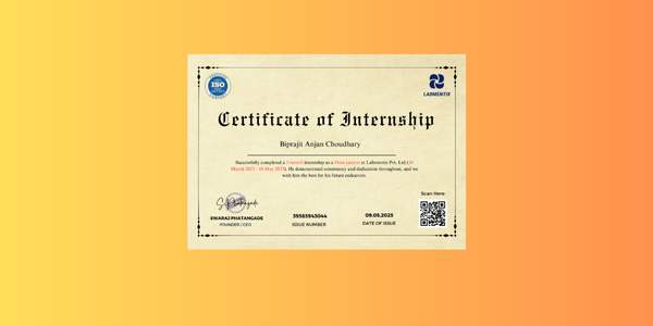 Labmentix Internship Certificate